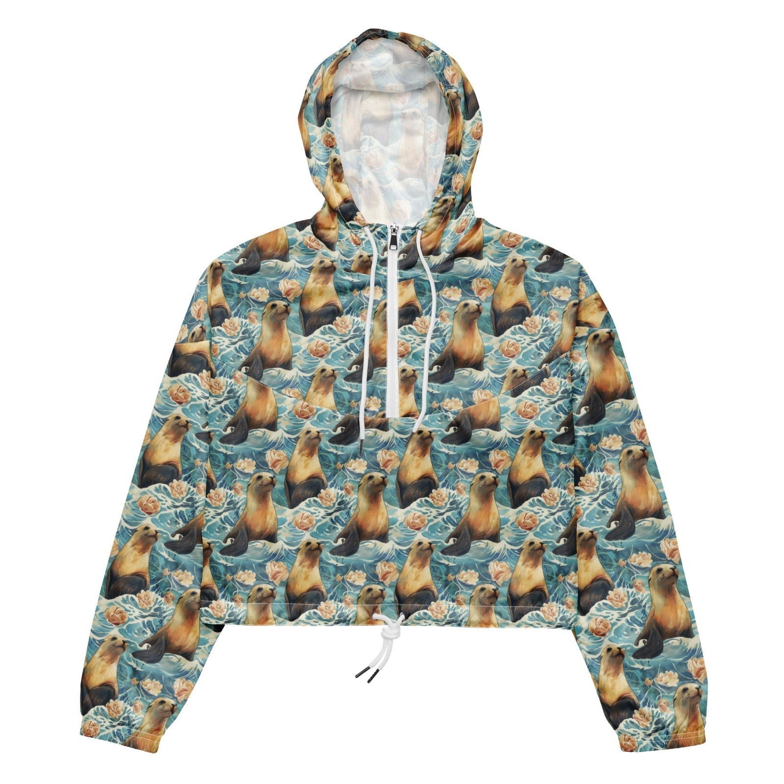 Salinity Swimwear Seaside Sea Lion Women’s cropped Windbreaker Windbreaker