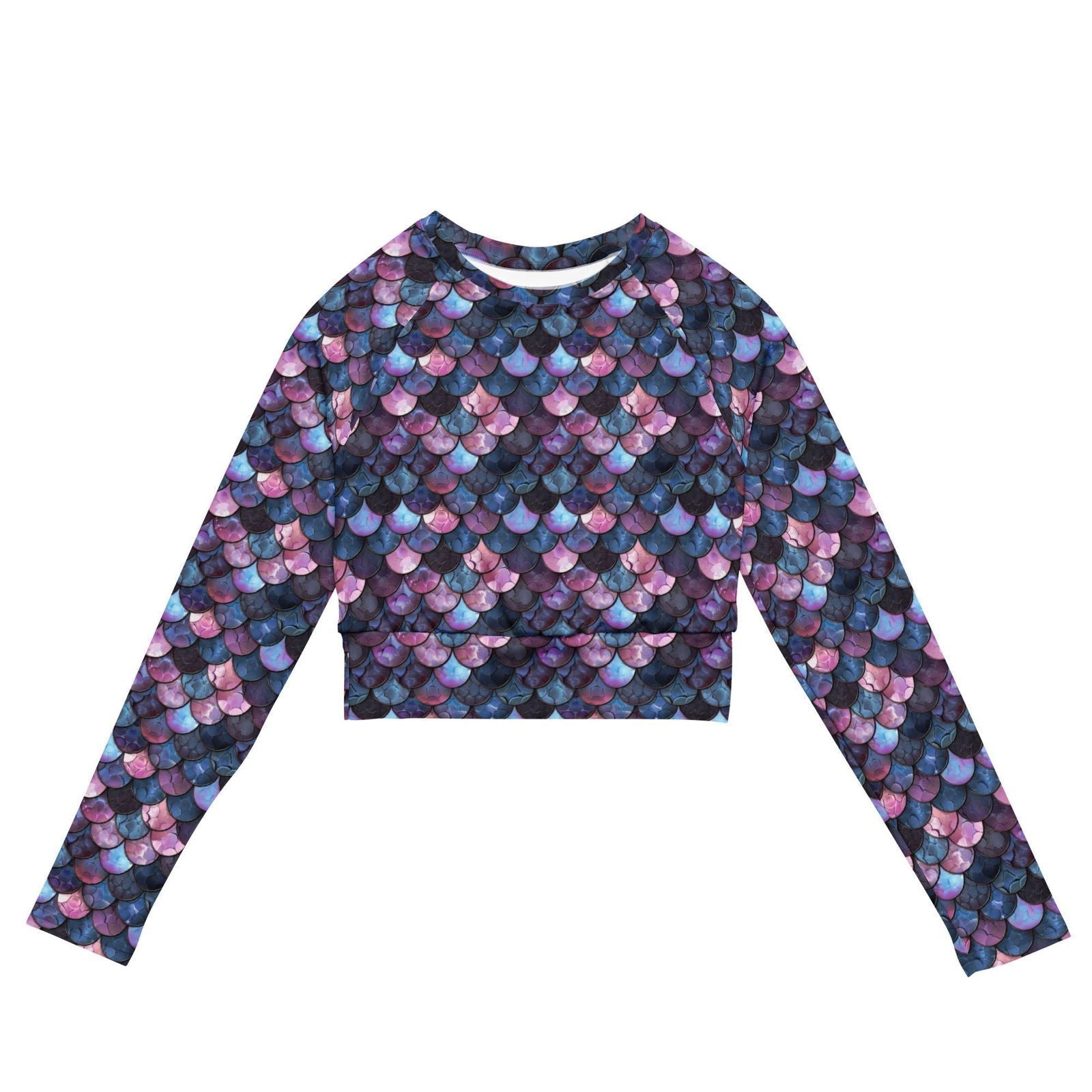 Shadowy Sea Siren Long Sleeve Eco Cropped Rash Guard - Salinity Swimwear