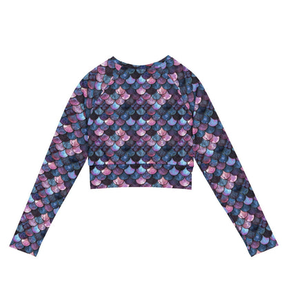 Shadowy Sea Siren Long Sleeve Eco Cropped Rash Guard - Salinity Swimwear