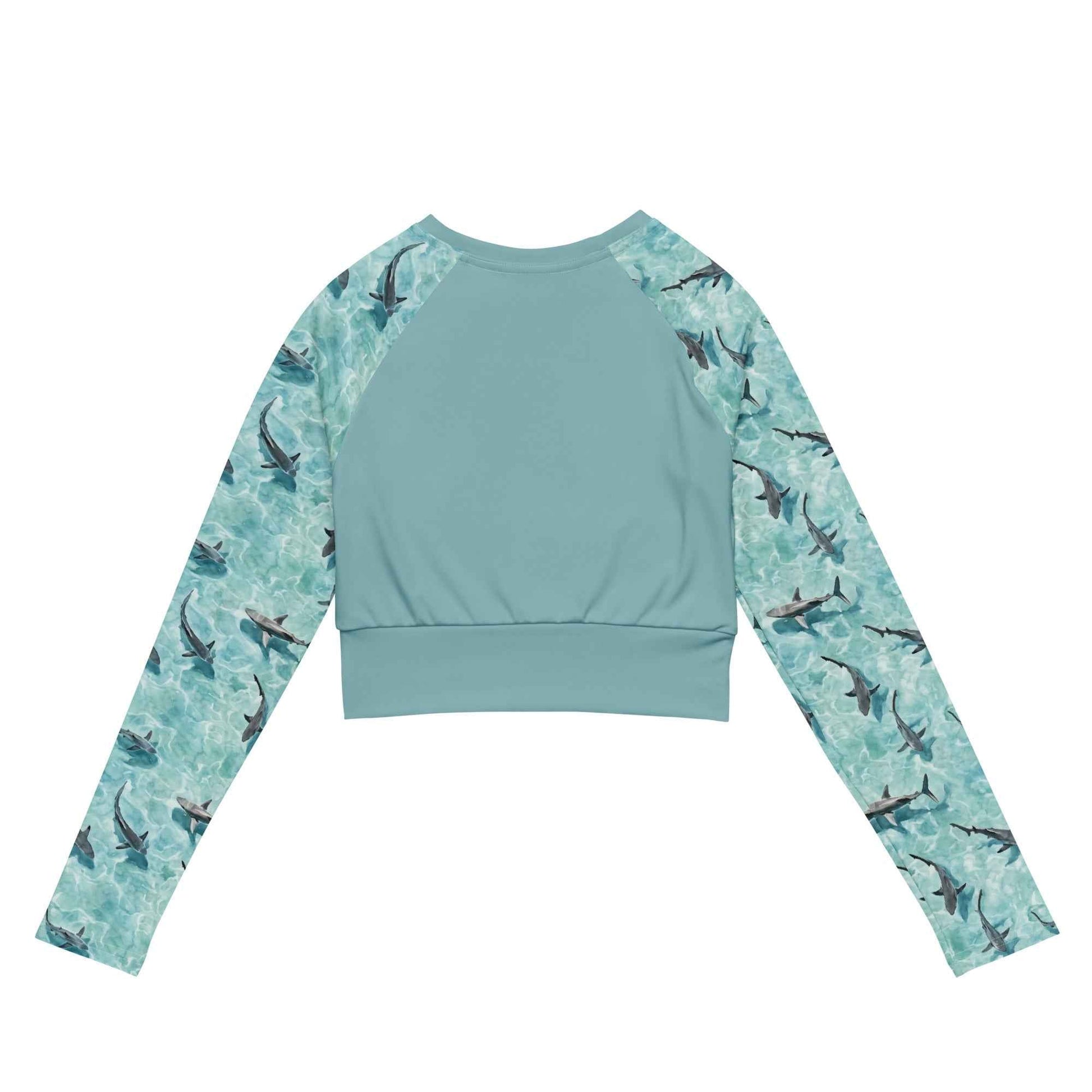 Salinity Swimwear Shark Watch Eco Cropped Rash Guard Solid Cropped Rash Guard