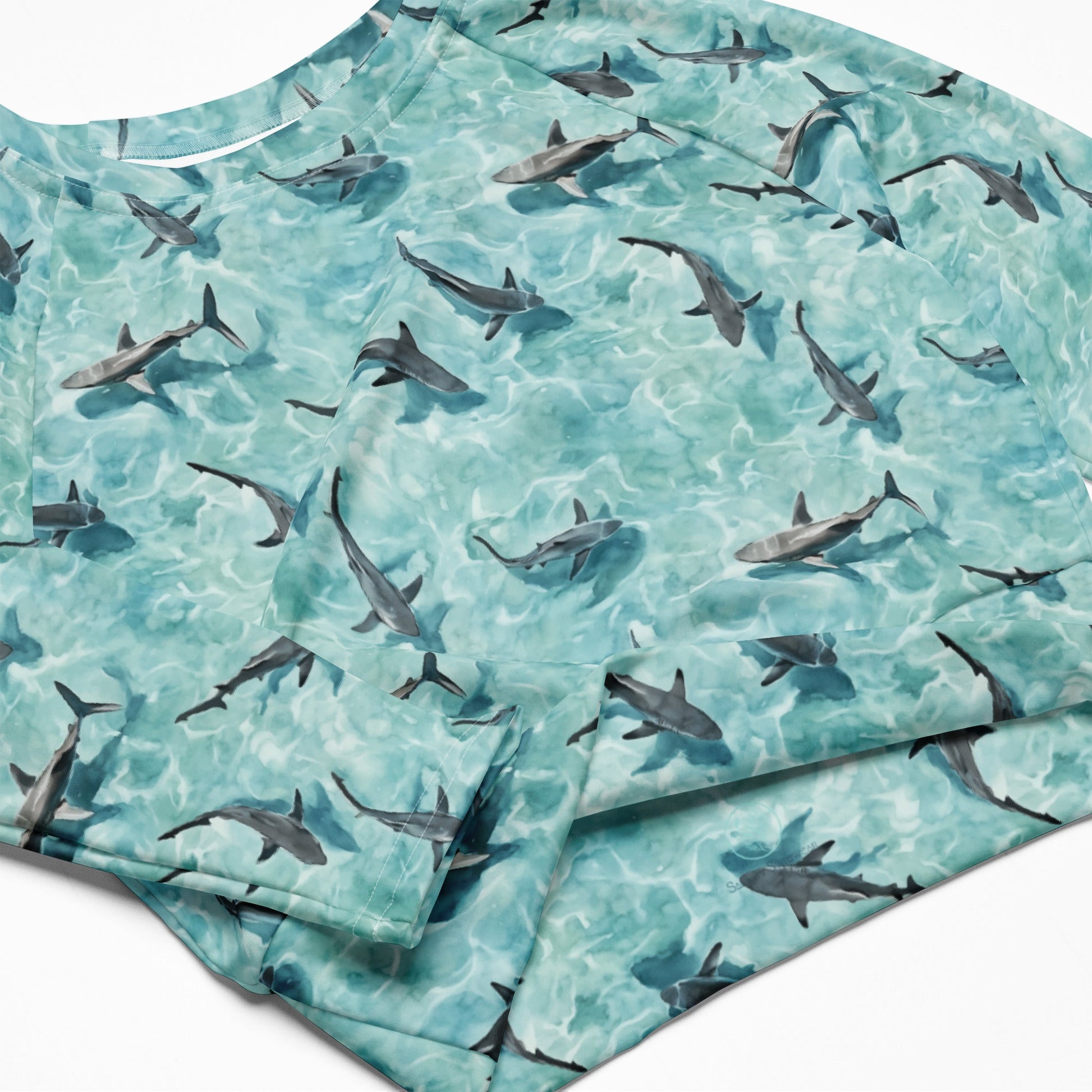 Shark Watch Eco Cropped Rash Guard - Salinity Swimwear