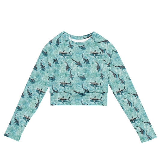 Shark Watch Eco Cropped Rash Guard - Salinity Swimwear