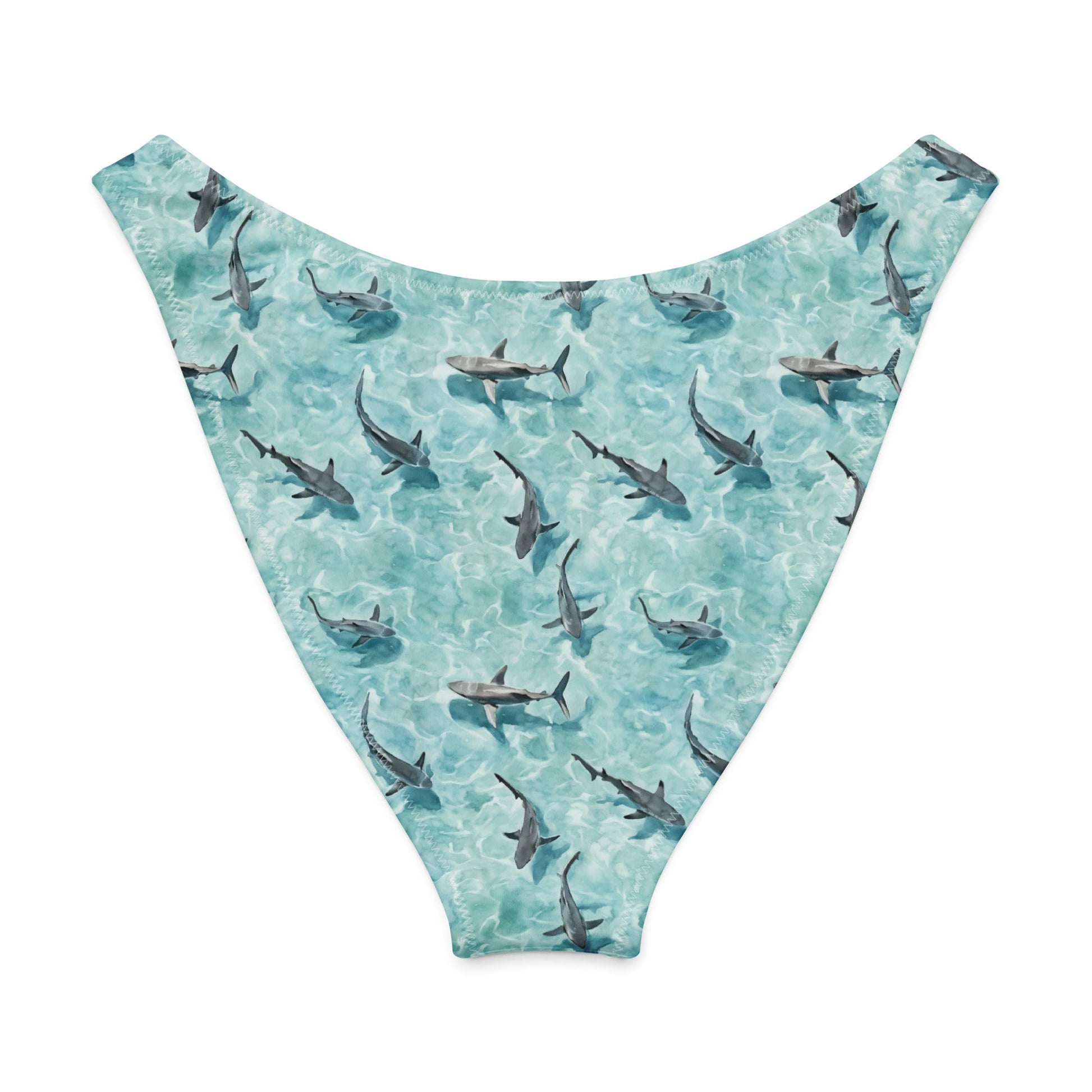 Salinity Swimwear Shark Watch Eco High - Leg Cheeky Bikini Bottom Bikini Bottom