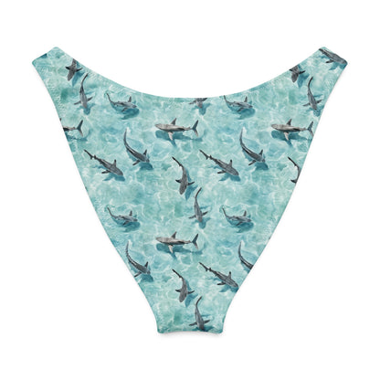 Salinity Swimwear Shark Watch Eco High - Leg Cheeky Bikini Bottom Bikini Bottom