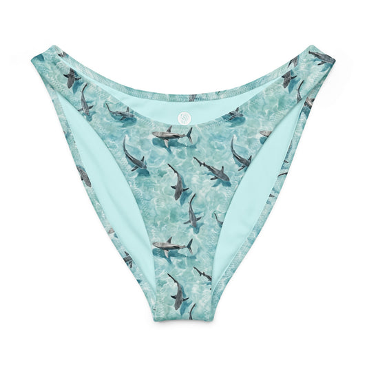 Salinity Swimwear Shark Watch Eco High - Leg Cheeky Bikini Bottom Bikini Bottom