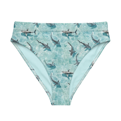 Shark Watch Eco High-Waisted Bikini Bottom - Salinity Swimwear