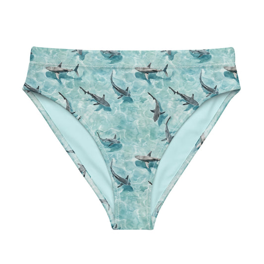 Shark Watch Eco High-Waisted Bikini Bottom - Salinity Swimwear