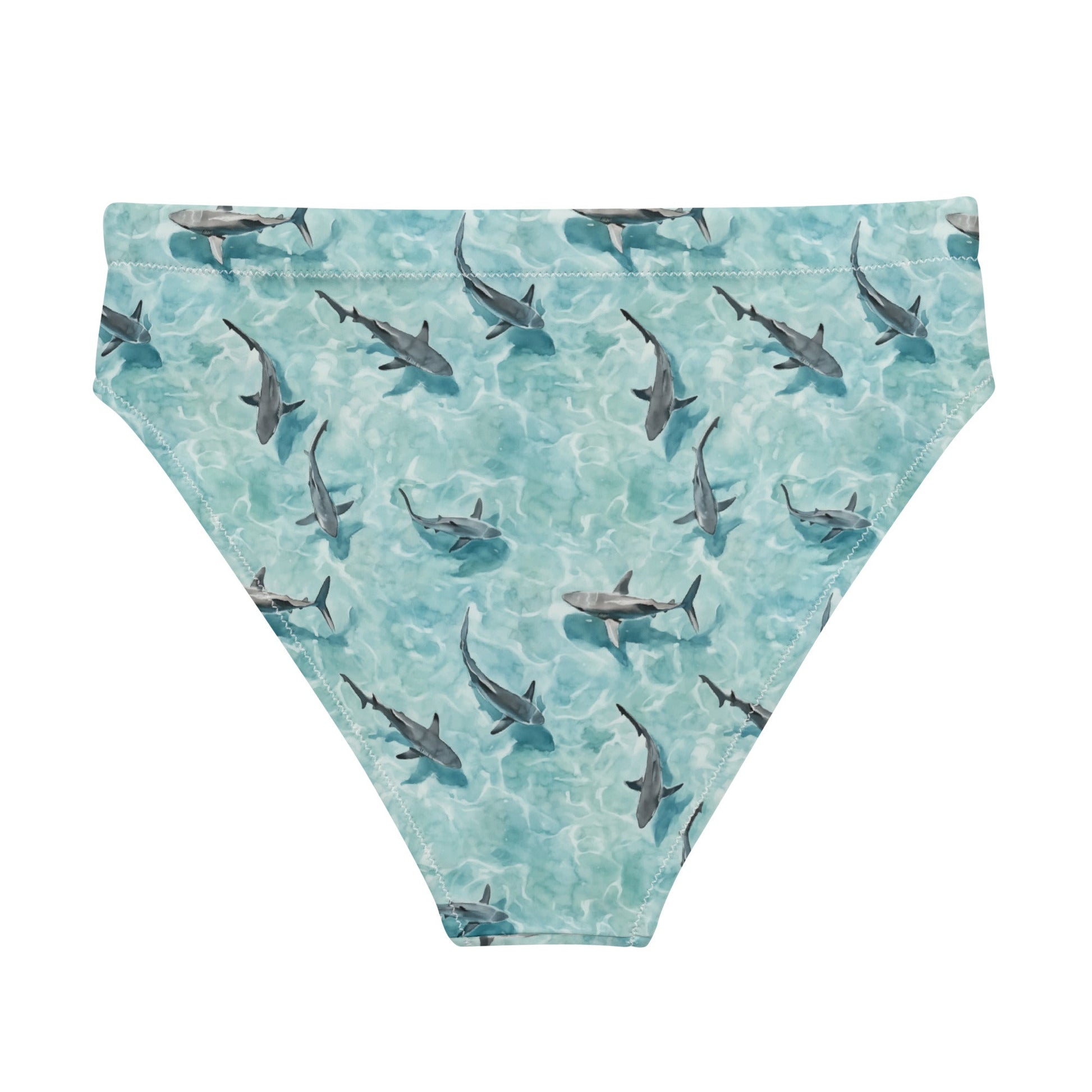 Shark Watch Eco High-Waisted Bikini Bottom - Salinity Swimwear