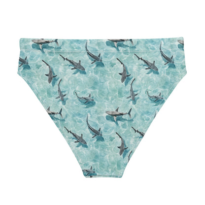 Shark Watch Eco High-Waisted Bikini Bottom - Salinity Swimwear
