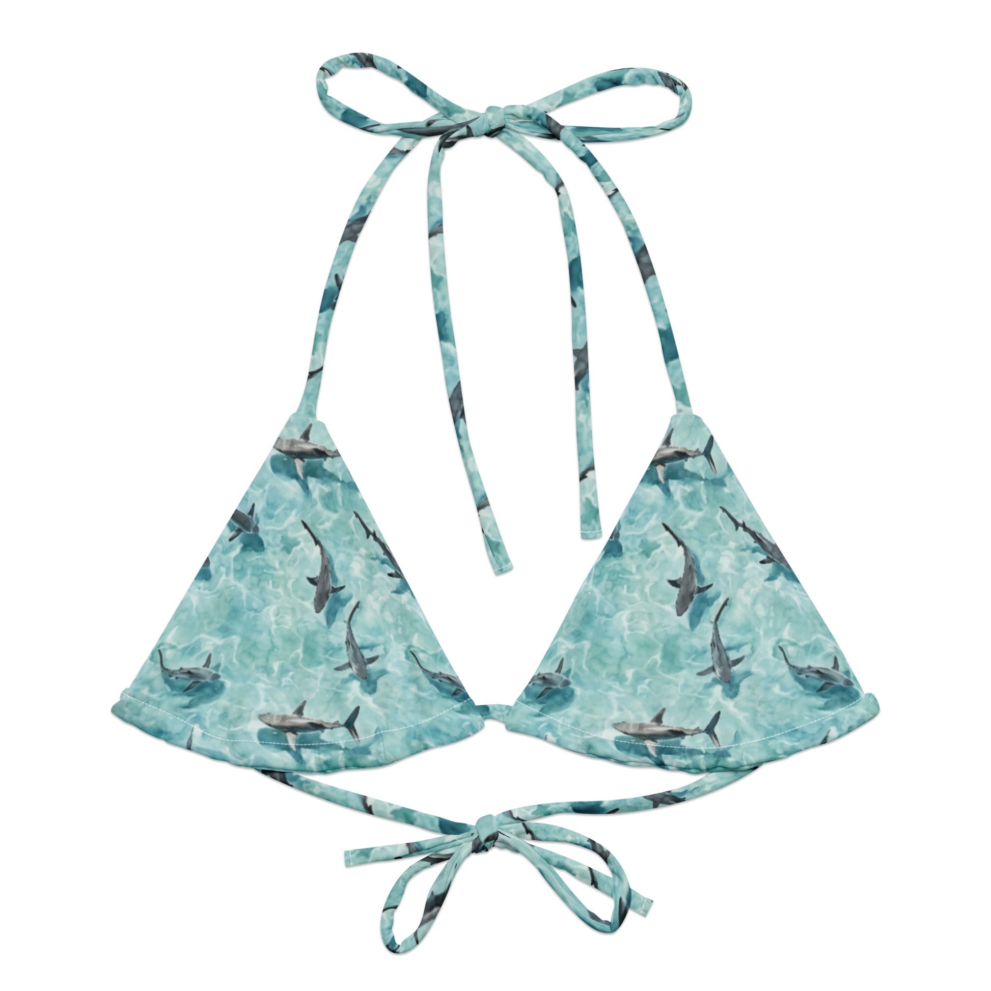 Salinity Swimwear Shark Watch Eco String Bikini Top Bikini Top