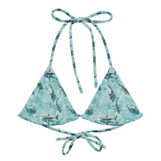 Salinity Swimwear Shark Watch Eco String Bikini Top Bikini Top