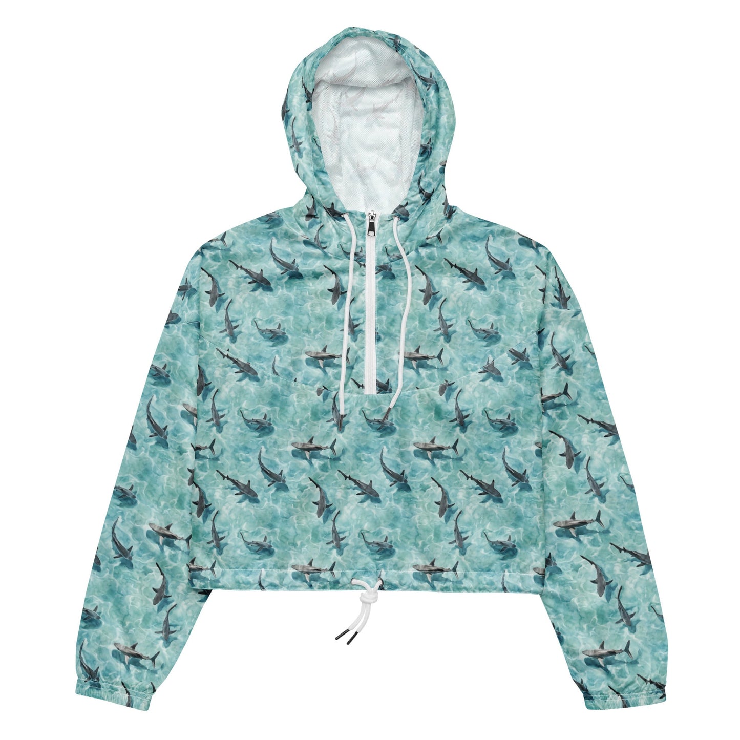 Shark Watch Women’s Cropped Windbreaker - Salinity Swimwear