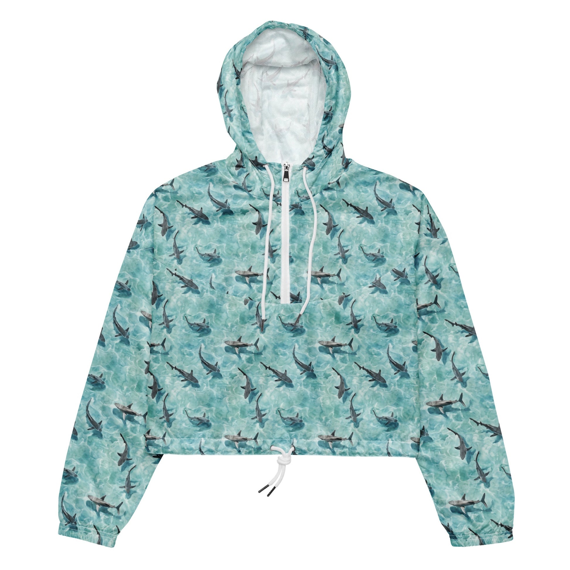 Shark Watch Women’s Cropped Windbreaker - Salinity Swimwear