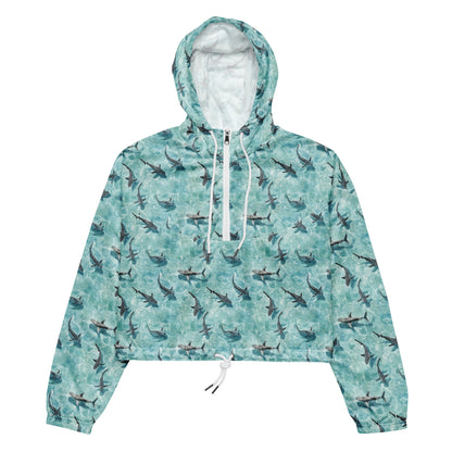 Shark Watch Women’s Cropped Windbreaker - Salinity Swimwear