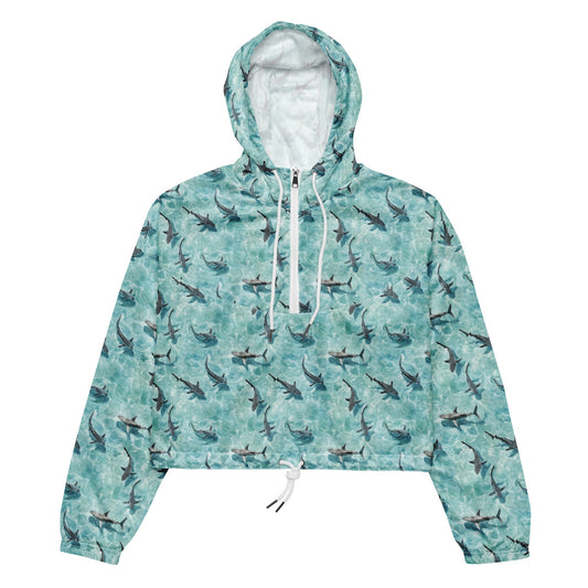 Shark Watch Women’s Cropped Windbreaker - Salinity Swimwear