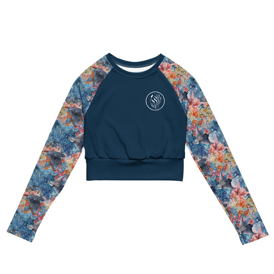 Salinity Swimwear Spotted Eagle Ray Eco Cropped Rash Guard Solid Cropped Rash Guard