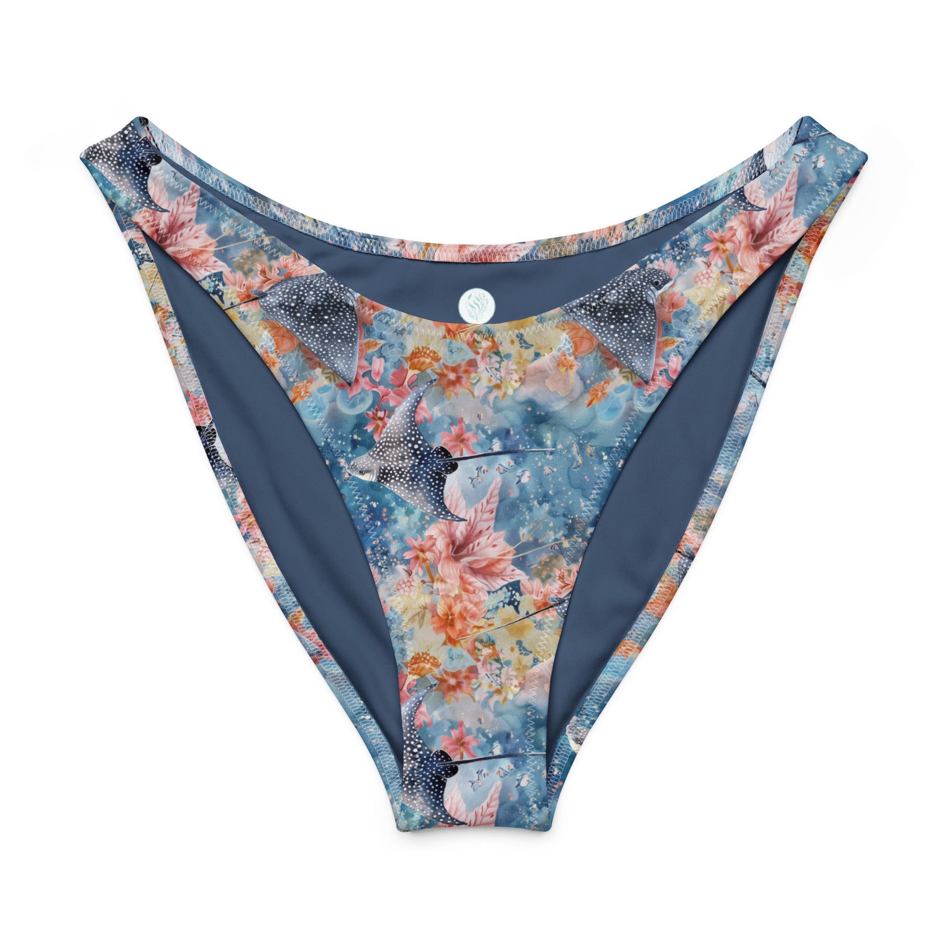 Salinity Swimwear Spotted Eagle Ray Eco High - Leg Cheeky Bikini Bottom Bikini Bottom