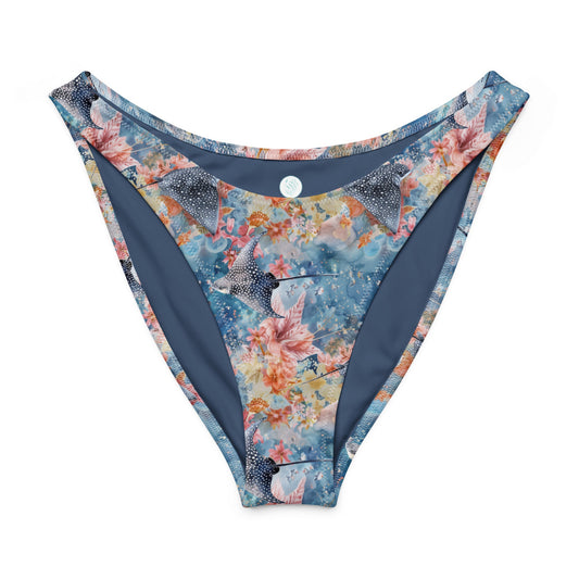 Salinity Swimwear Spotted Eagle Ray Eco High - Leg Cheeky Bikini Bottom Bikini Bottom