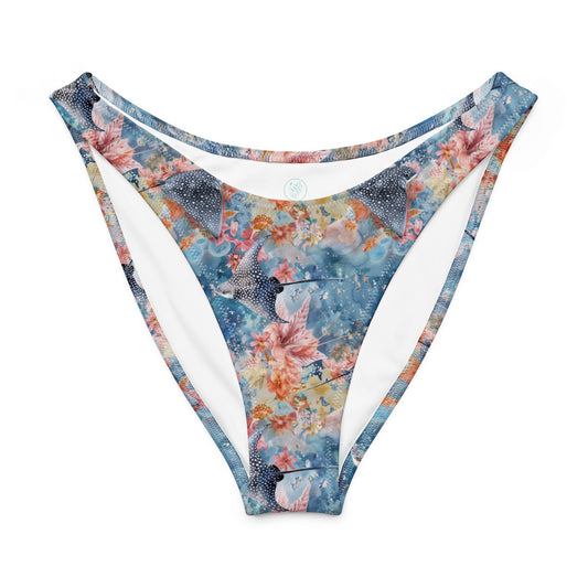 Salinity Swimwear Spotted Eagle Ray Eco High - Leg Cheeky Bikini Bottom Bikini Bottom