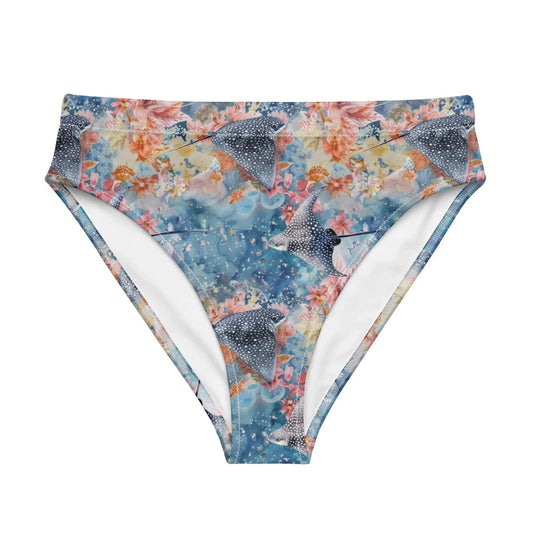 Spotted Eagle Ray Eco High-Waisted Bikini Bottom - Salinity Swimwear