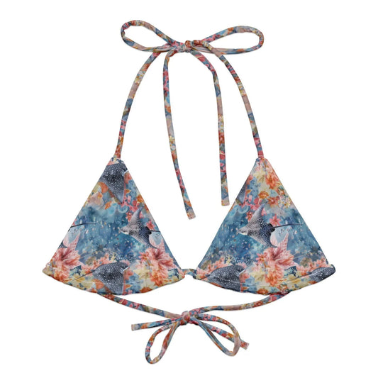 Spotted Eagle Ray Eco String Bikini Top - Salinity Swimwear