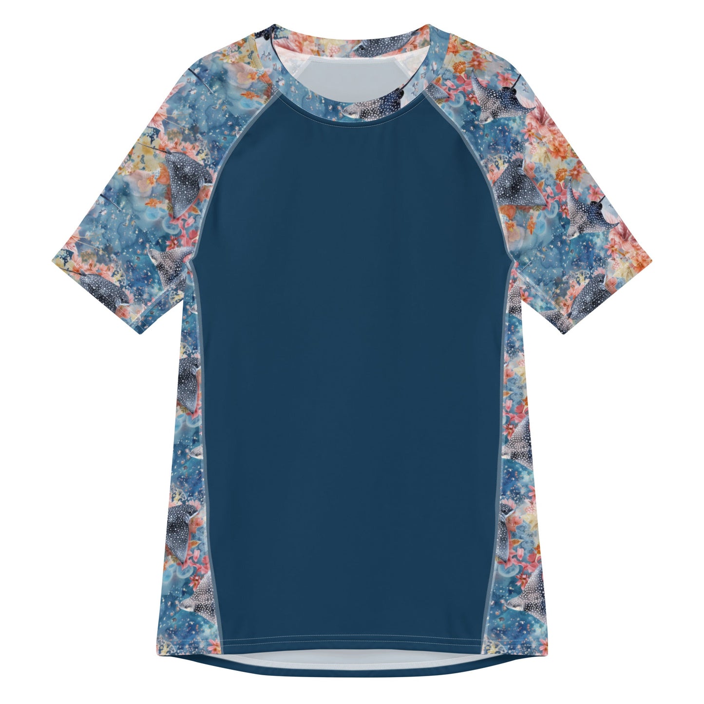 Salinity Swimwear Spotted Eagle Ray Men’s Short Sleeve Swim Shirt Rash Guard
