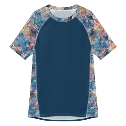 Salinity Swimwear Spotted Eagle Ray Men’s Short Sleeve Swim Shirt Rash Guard