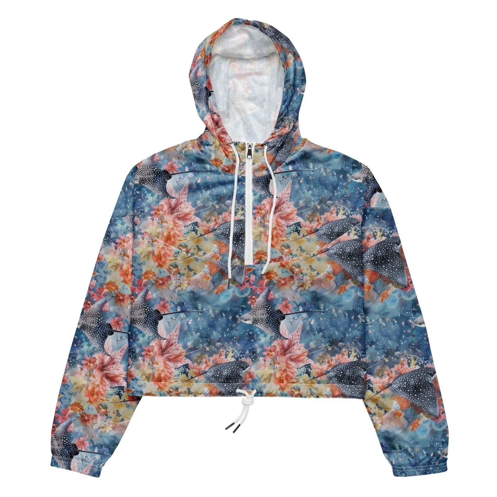 Spotted Eagle Ray Women’s cropped Windbreaker - Salinity Swimwear