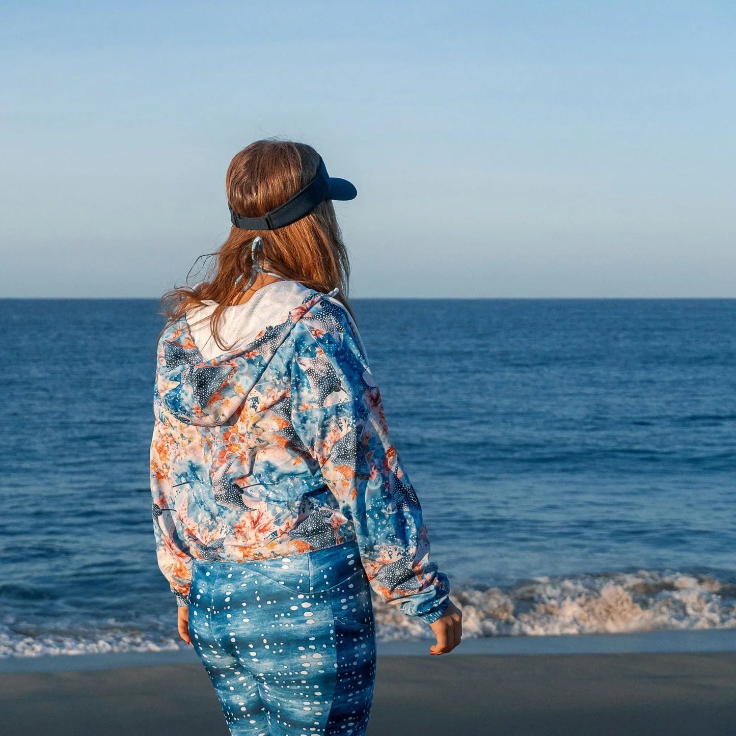Spotted Eagle Ray Women’s cropped Windbreaker - Salinity Swimwear