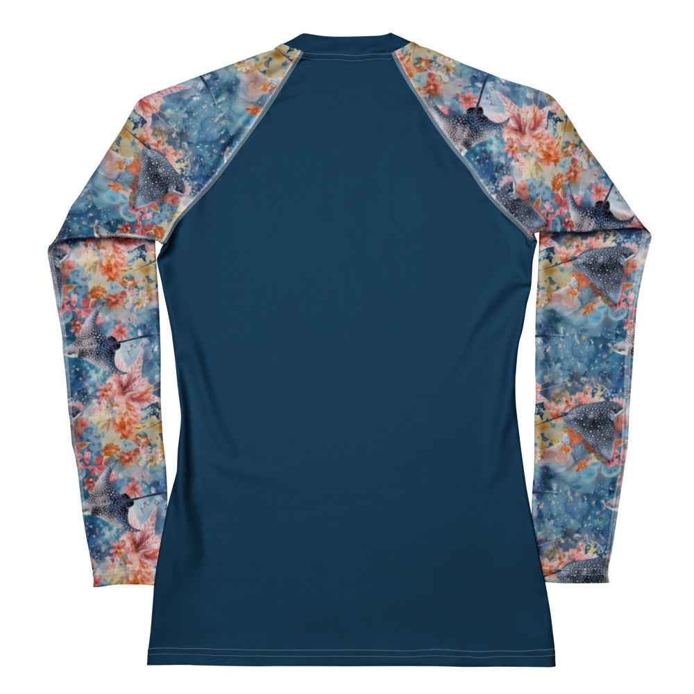 Salinity Swimwear Spotted Eagle Ray Women's Rash Guard Solid Rash Guard