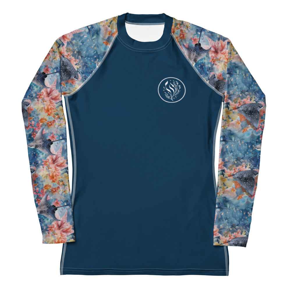 Salinity Swimwear Spotted Eagle Ray Women's Rash Guard Solid Rash Guard