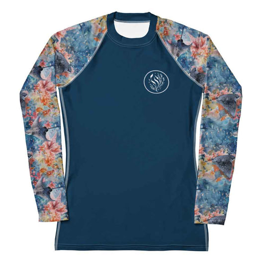 Salinity Swimwear Spotted Eagle Ray Women's Rash Guard Solid Rash Guard