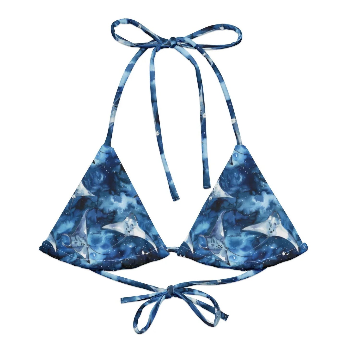 Starry Manta Ray Eco String Bikini Top - Salinity Swimwear