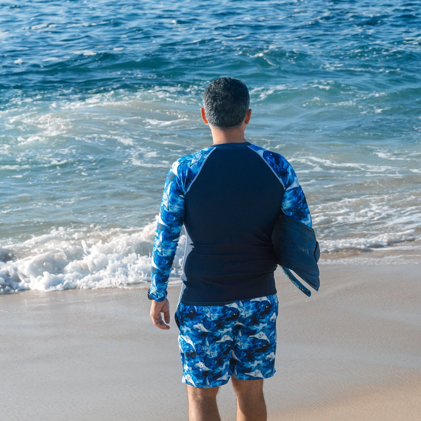 Salinity Swimwear Starry Manta Ray Men's Rash Guard Rash Guard