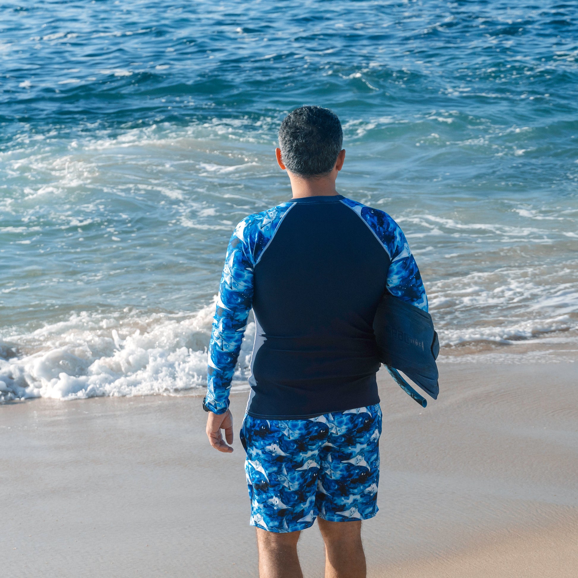 Salinity Swimwear Starry Manta Ray Men's Rash Guard Rash Guard