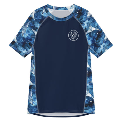 Starry Manta Ray Men’s Short Sleeve Swim Shirt - Salinity Swimwear
