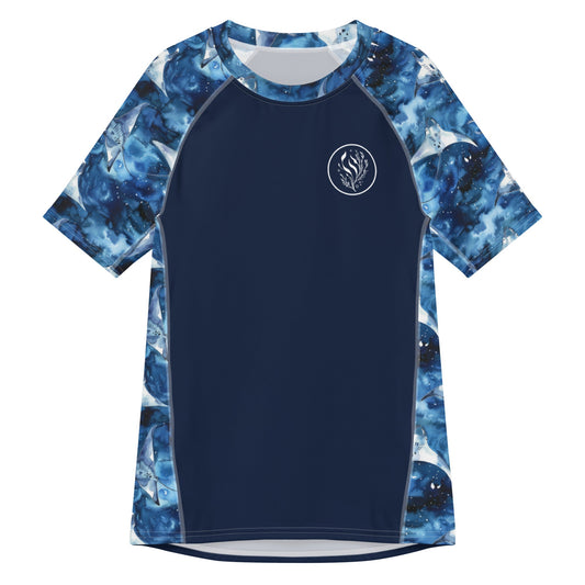 Starry Manta Ray Men’s Short Sleeve Swim Shirt - Salinity Swimwear