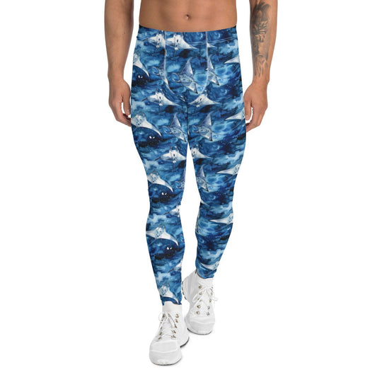 Salinity Swimwear Starry Manta Ray Men's Swim Leggings Leggings