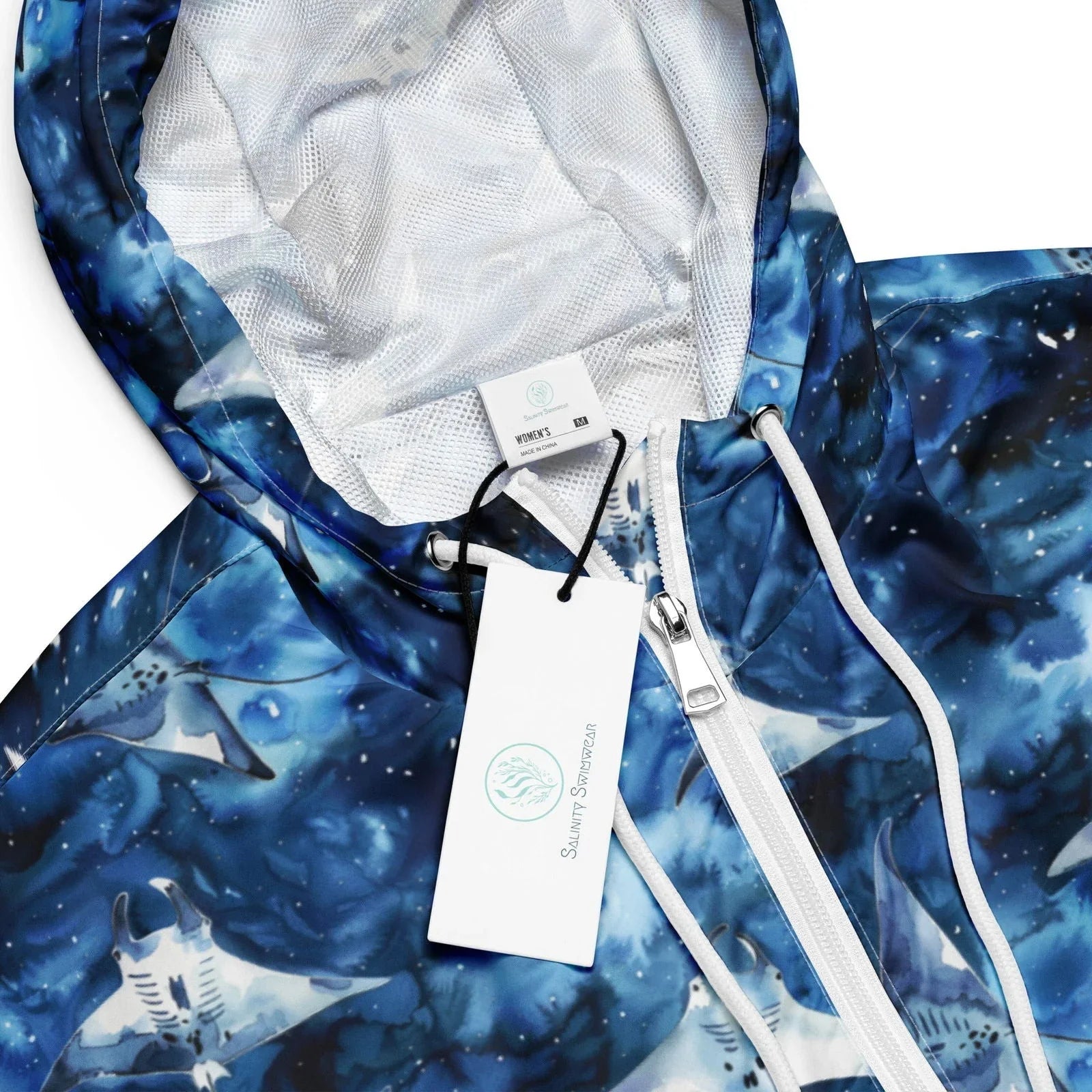 Starry Manta Ray Women’s cropped Windbreaker - Salinity Swimwear