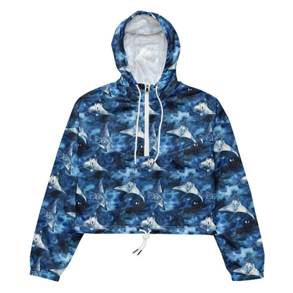 Starry Manta Ray Women’s cropped Windbreaker - Salinity Swimwear