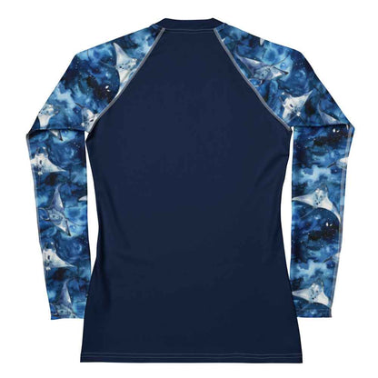 Salinity Swimwear Starry Manta Ray Women's Rash Guard Solid Rash Guard