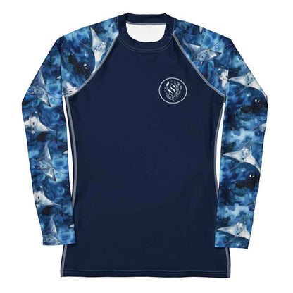 Salinity Swimwear Starry Manta Ray Women's Rash Guard Solid Rash Guard