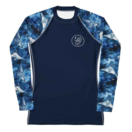 Salinity Swimwear Starry Manta Ray Women's Rash Guard Solid Rash Guard