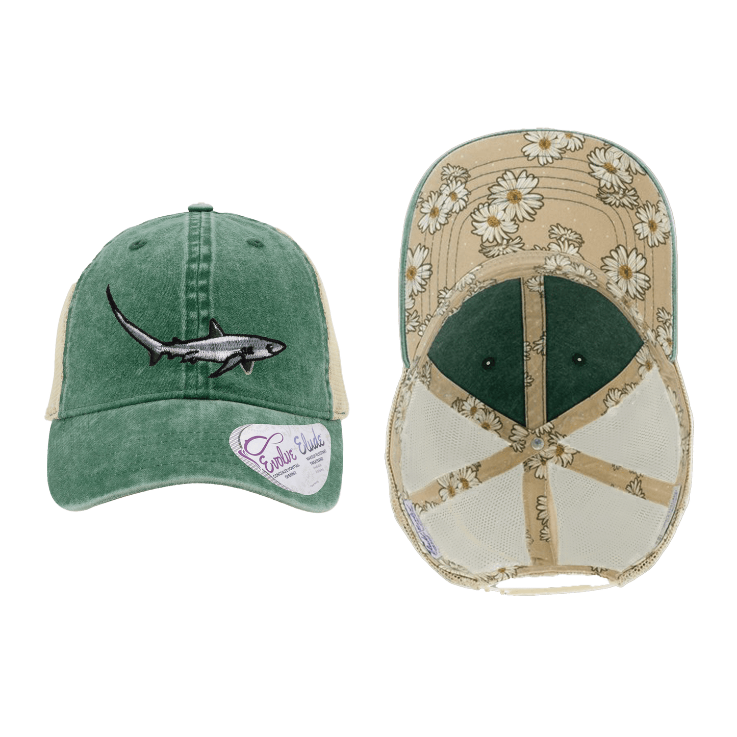 Salinity Swimwear Thresher Shark Ponytail Mesh Cap Hat