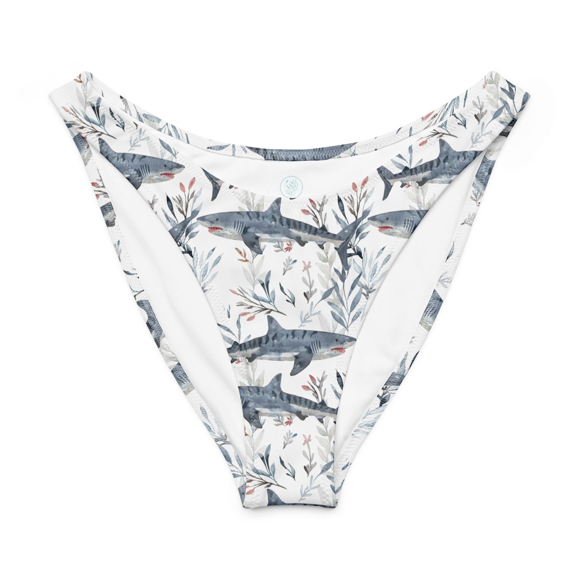 Salinity Swimwear Tiger Shark Bloom Eco High - Leg Cheeky Bikini Bottom Bikini Bottom