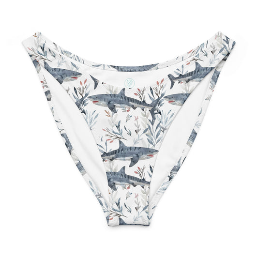 Salinity Swimwear Tiger Shark Bloom Eco High - Leg Cheeky Bikini Bottom Bikini Bottom