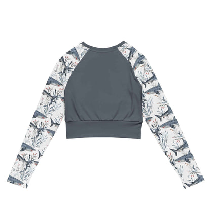 Salinity Swimwear Tiger Shark Bloom Long Sleeve Eco Cropped Rash Guard Solid Cropped Rash Guard