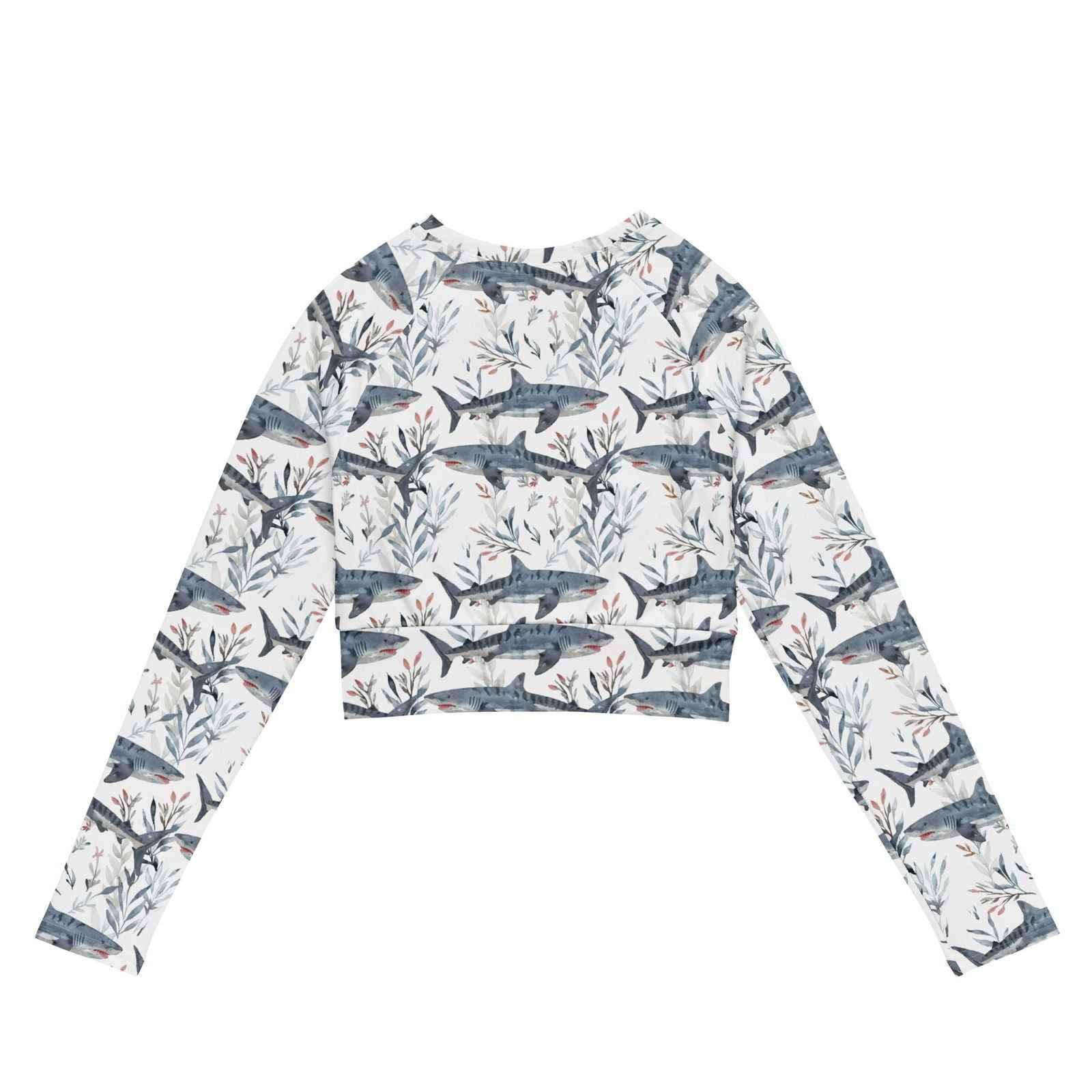 Tiger Shark Bloom Long Sleeve Eco Cropped Rash Guard - Salinity Swimwear