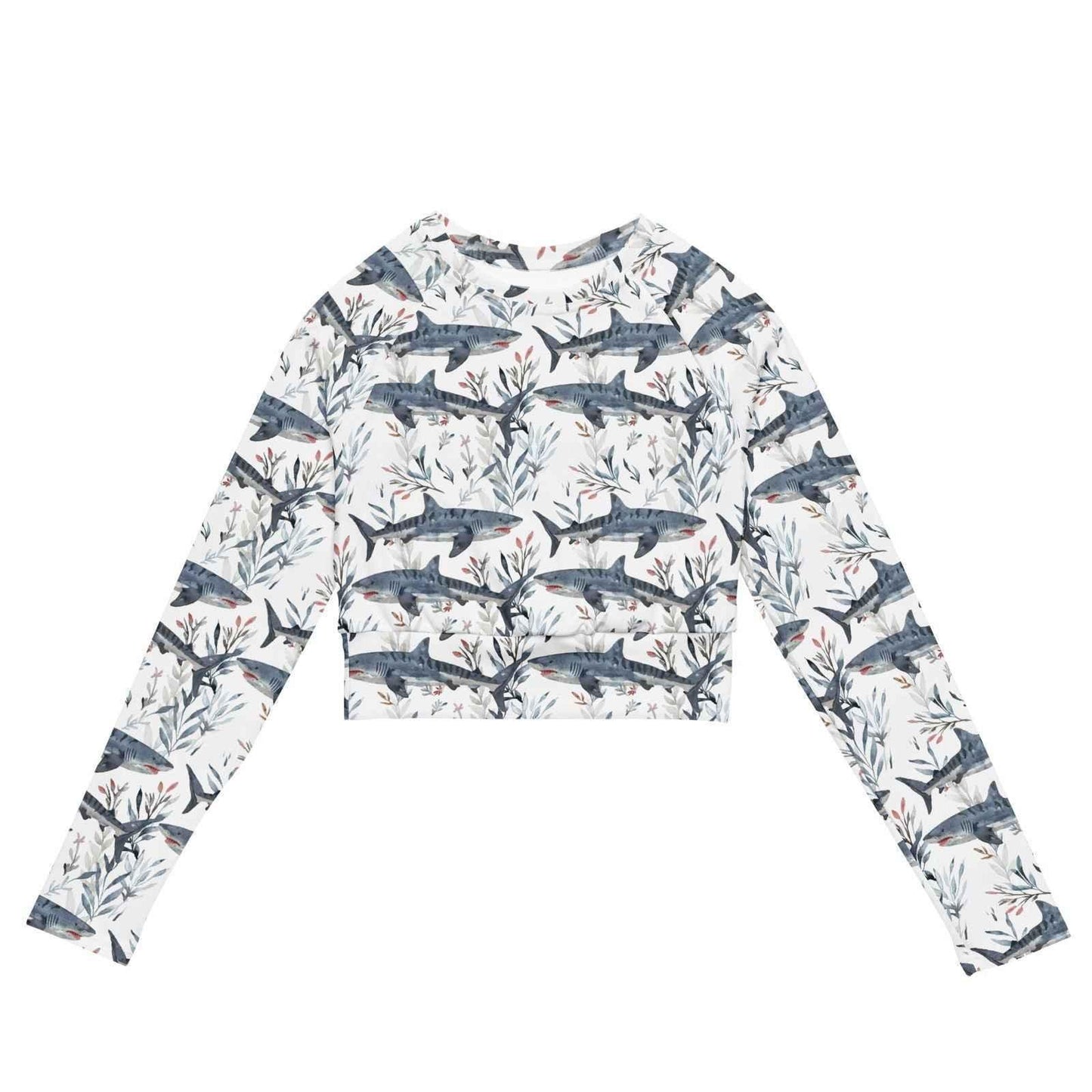 Tiger Shark Bloom Long Sleeve Eco Cropped Rash Guard - Salinity Swimwear