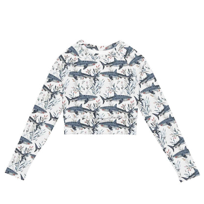 Tiger Shark Bloom Long Sleeve Eco Cropped Rash Guard - Salinity Swimwear